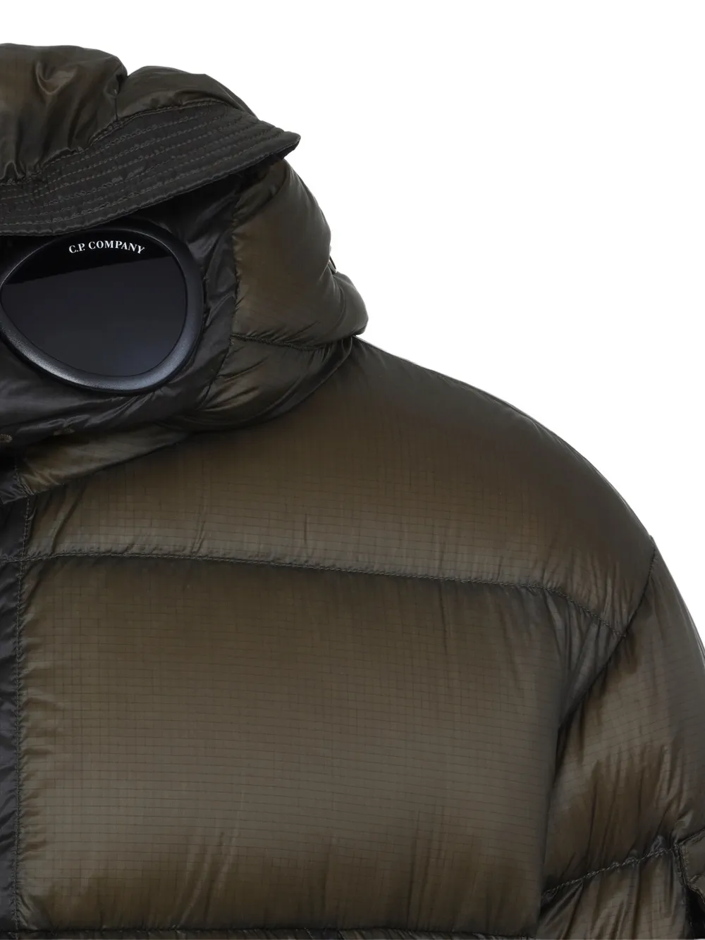C.P. Company Goggle-detail padded coat Groen