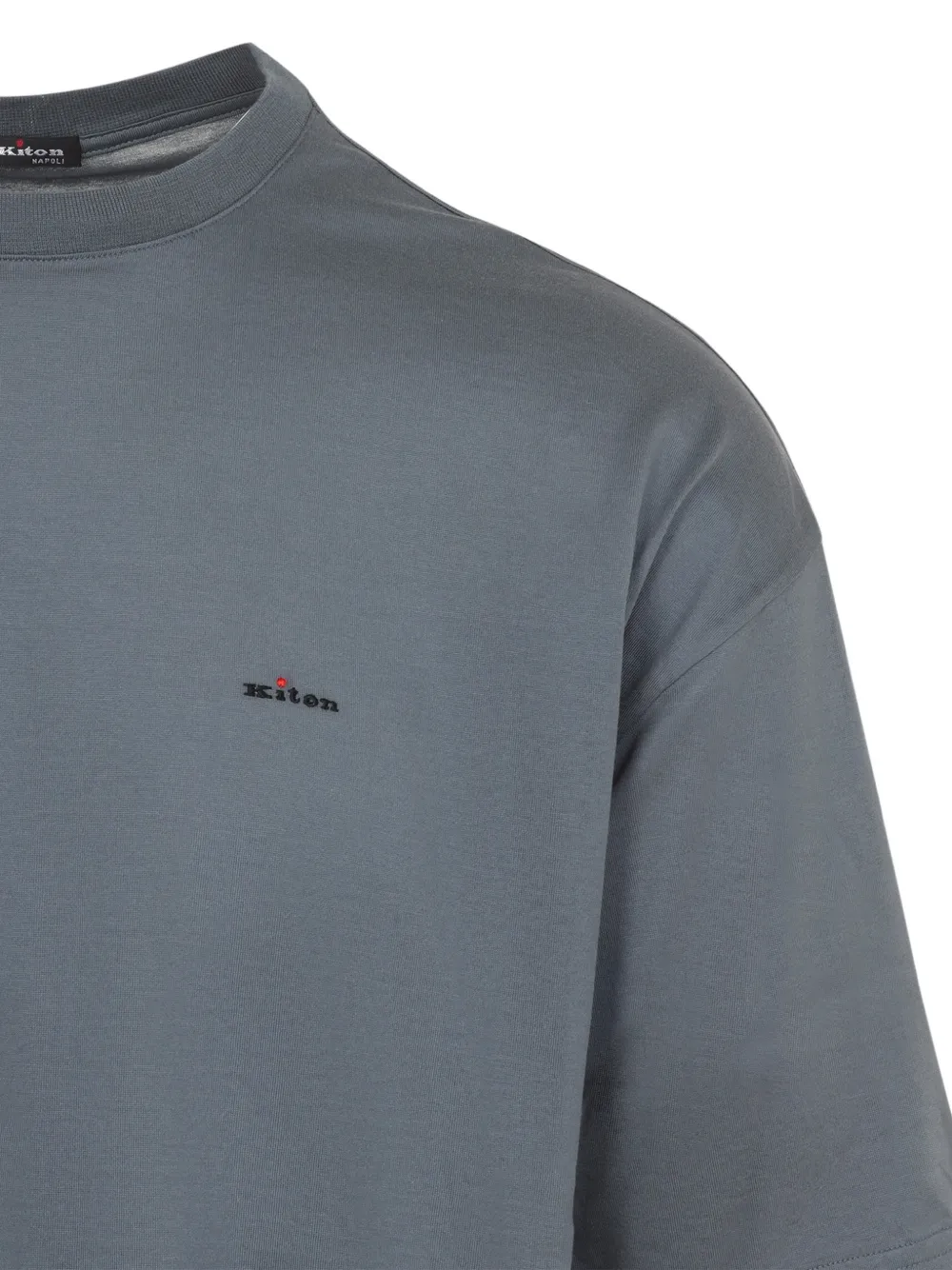 Kiton logo-embroidered T-shirt Grijs
