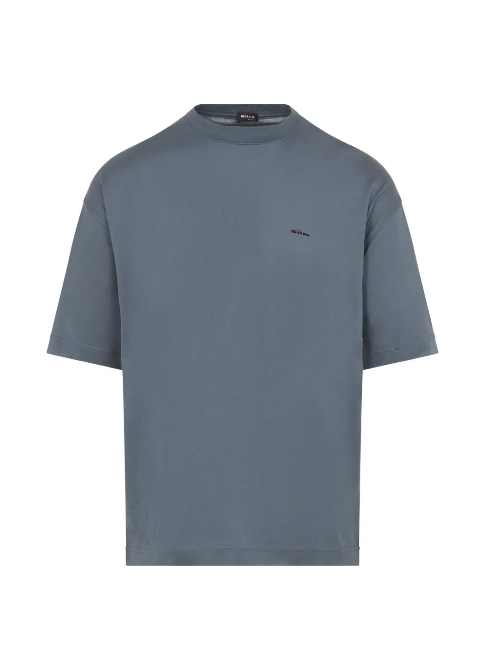Kiton logo-embroidered T-shirt Grijs