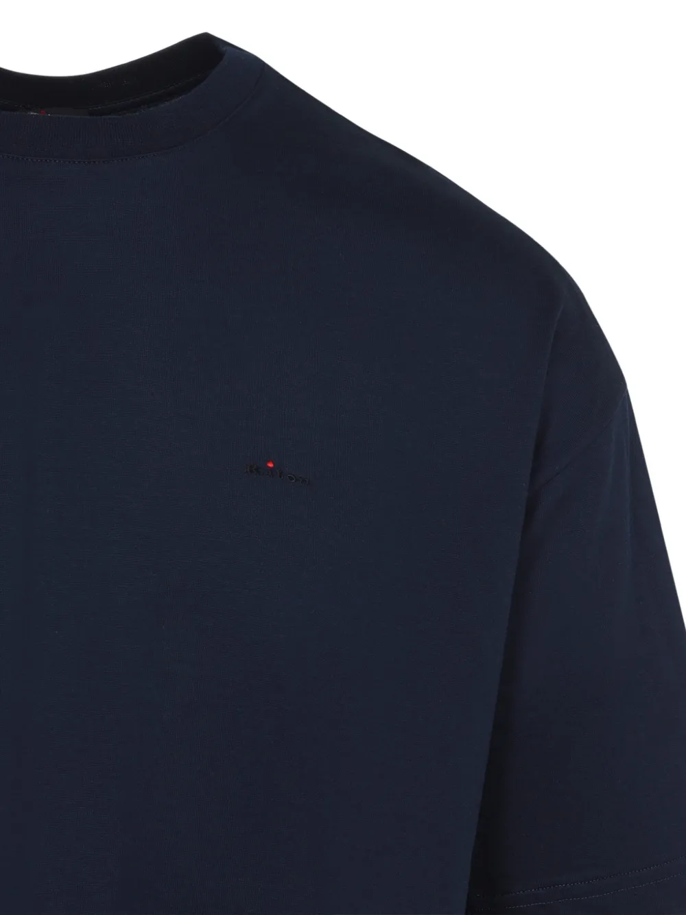 Kiton logo-embroidered T-shirt Blauw