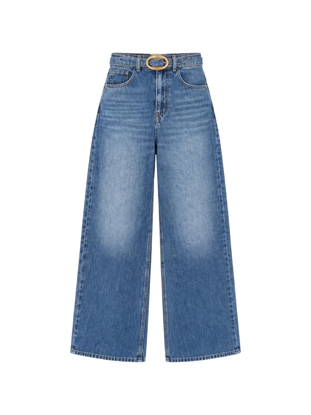 TWINSET belted wide-leg jeans - Blu