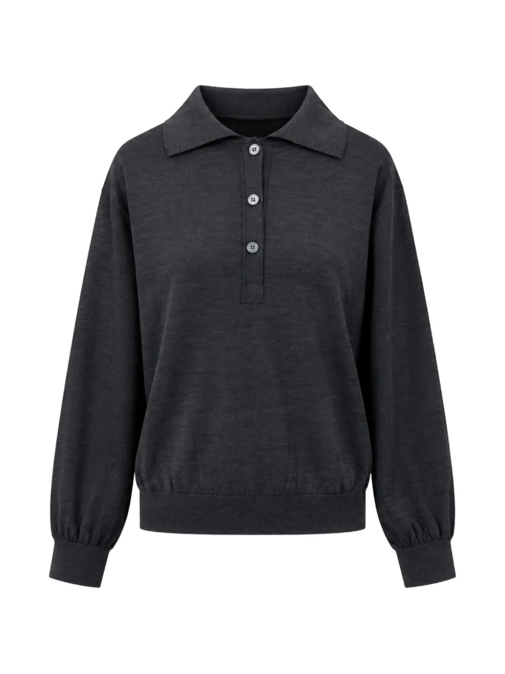 Liviana Conti polo-collar long-sleeved sweater Grijs