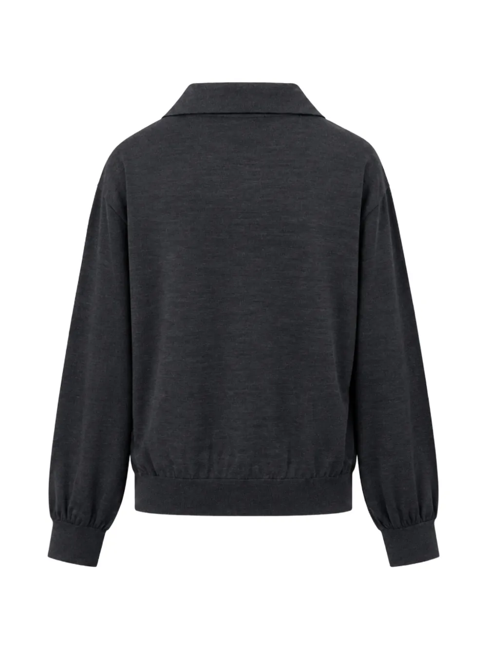 Liviana Conti polo-collar long-sleeved sweater Grijs