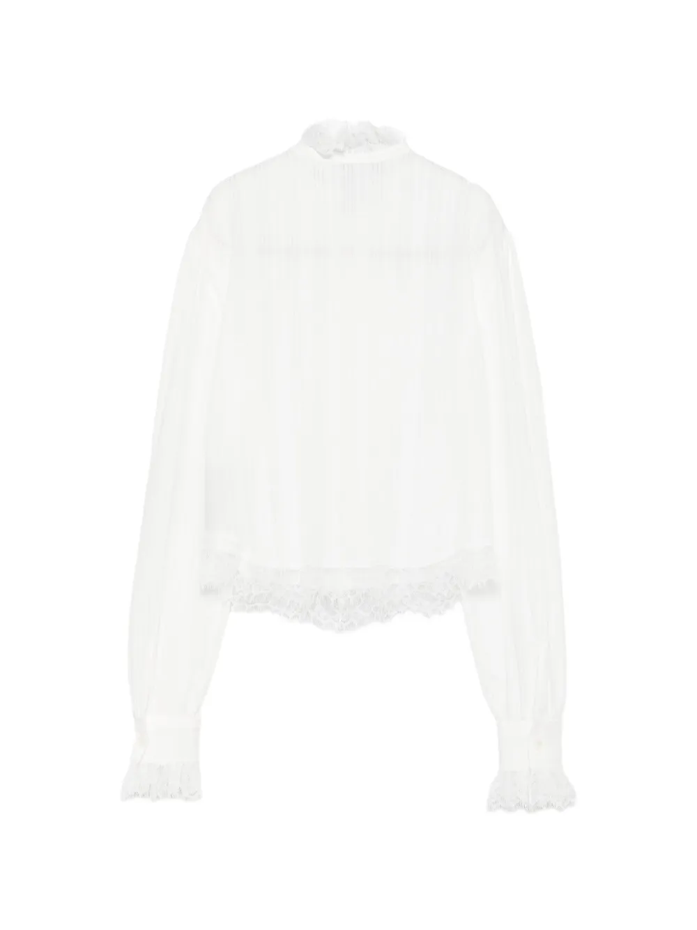 Ann Demeulemeester ruffled lace-trim shirt Wit
