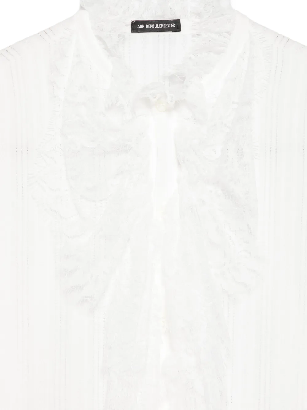 Ann Demeulemeester ruffled lace-trim shirt Wit
