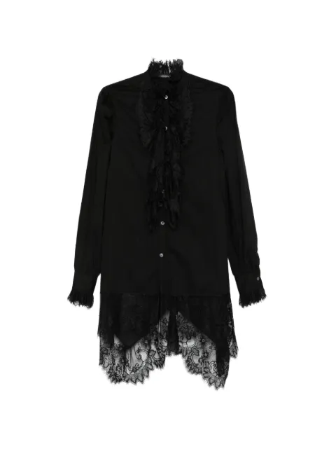 Ann Demeulemeester lace-trim ruffled shirt