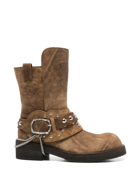 Ann Demeulemeester studded chain-link ankle boots