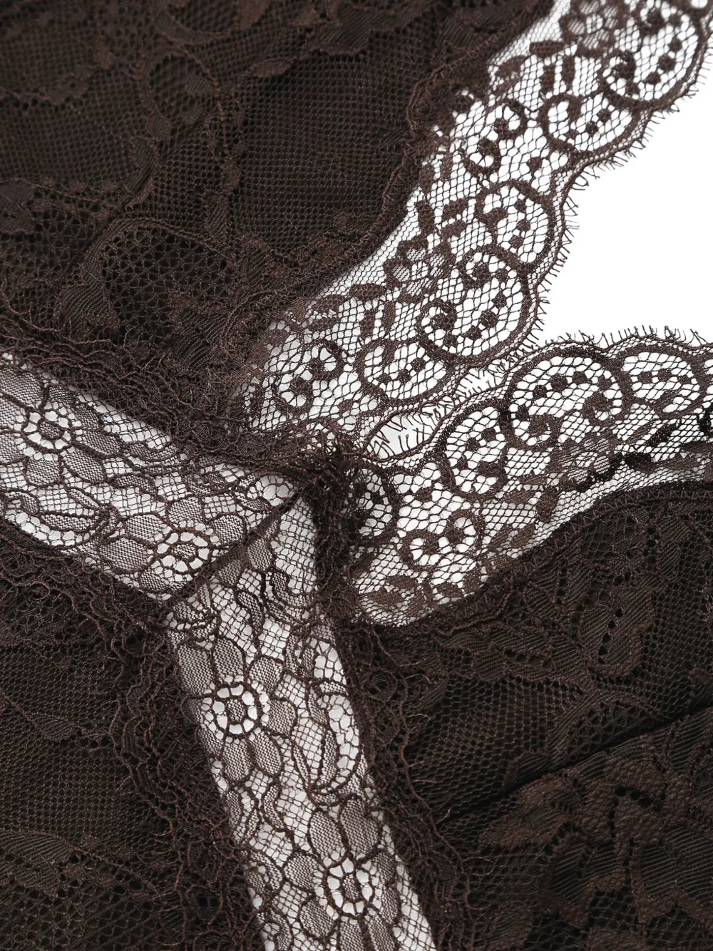 THE ANDAMANE Florida halterneck lace bodysuit Bruin
