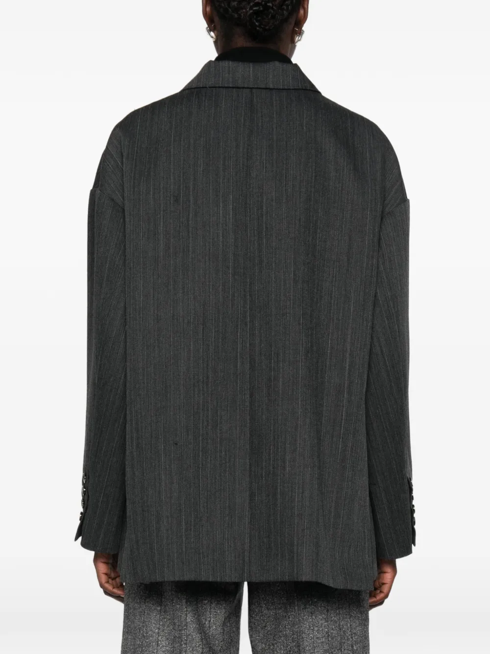 Nine In The Morning Tecla pinstriped blazer Grijs
