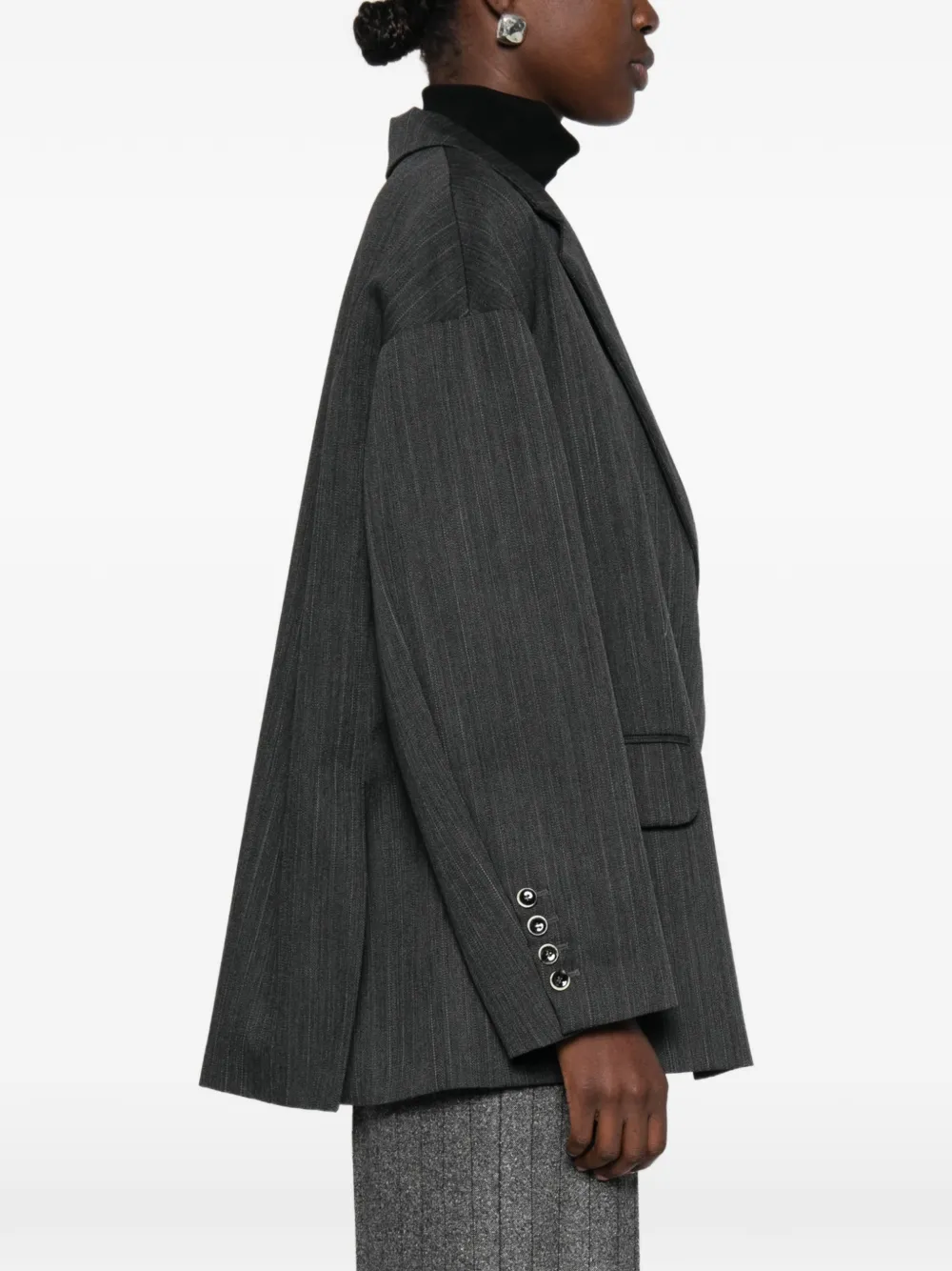 Nine In The Morning Tecla pinstriped blazer Grijs