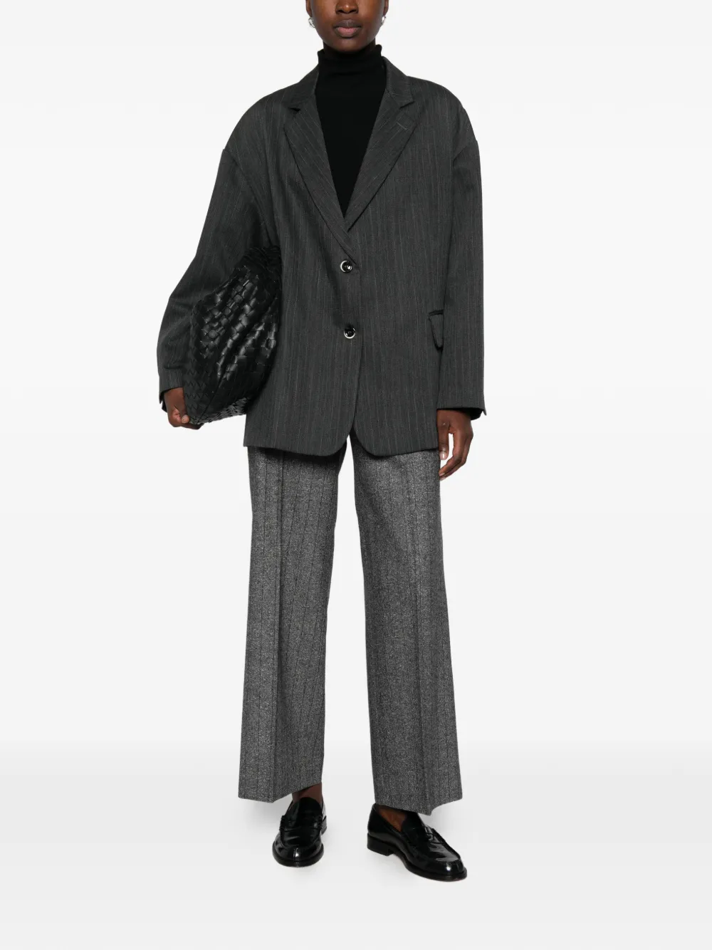 Nine In The Morning Tecla pinstriped blazer Grijs