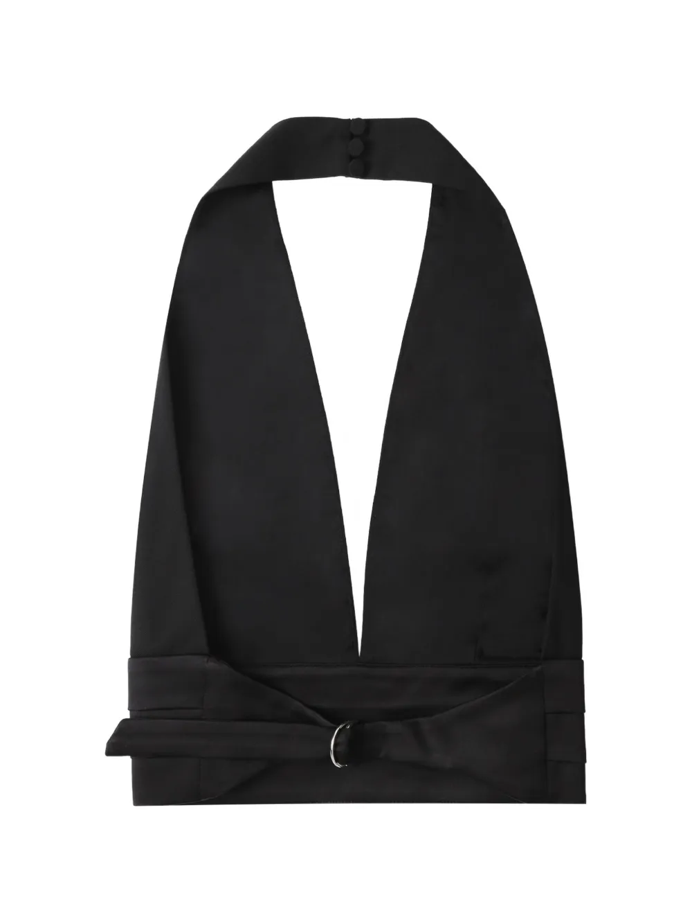 THE ANDAMANE buckle-fastening halterneck top Zwart