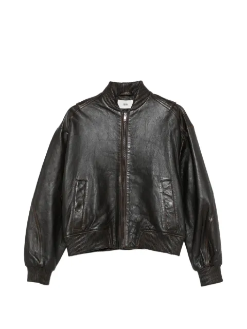SOLOTRE ribbed-trim leather jacket