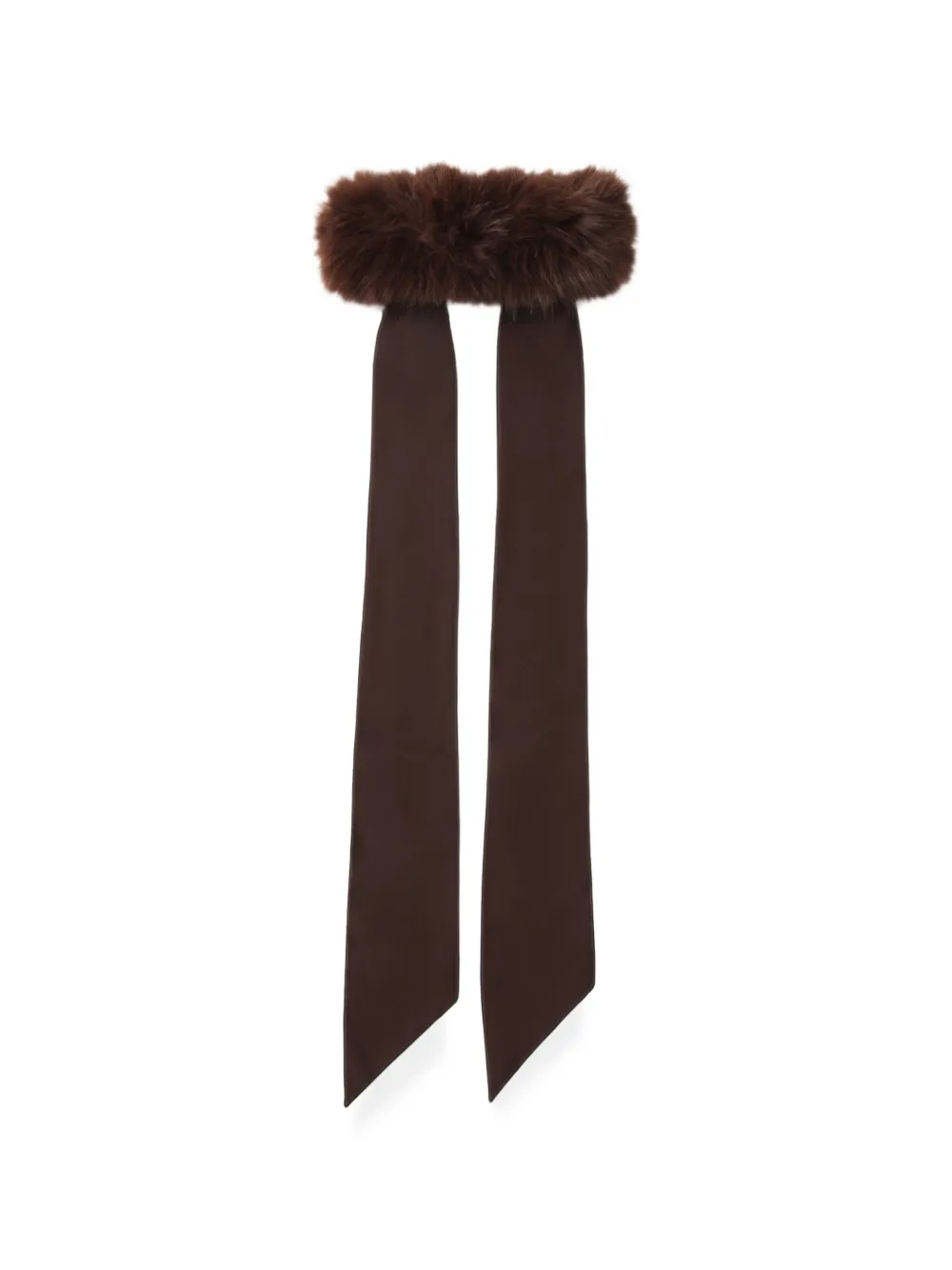 THE ANDAMANE Ana faux-fur tie-fastening headband Bruin