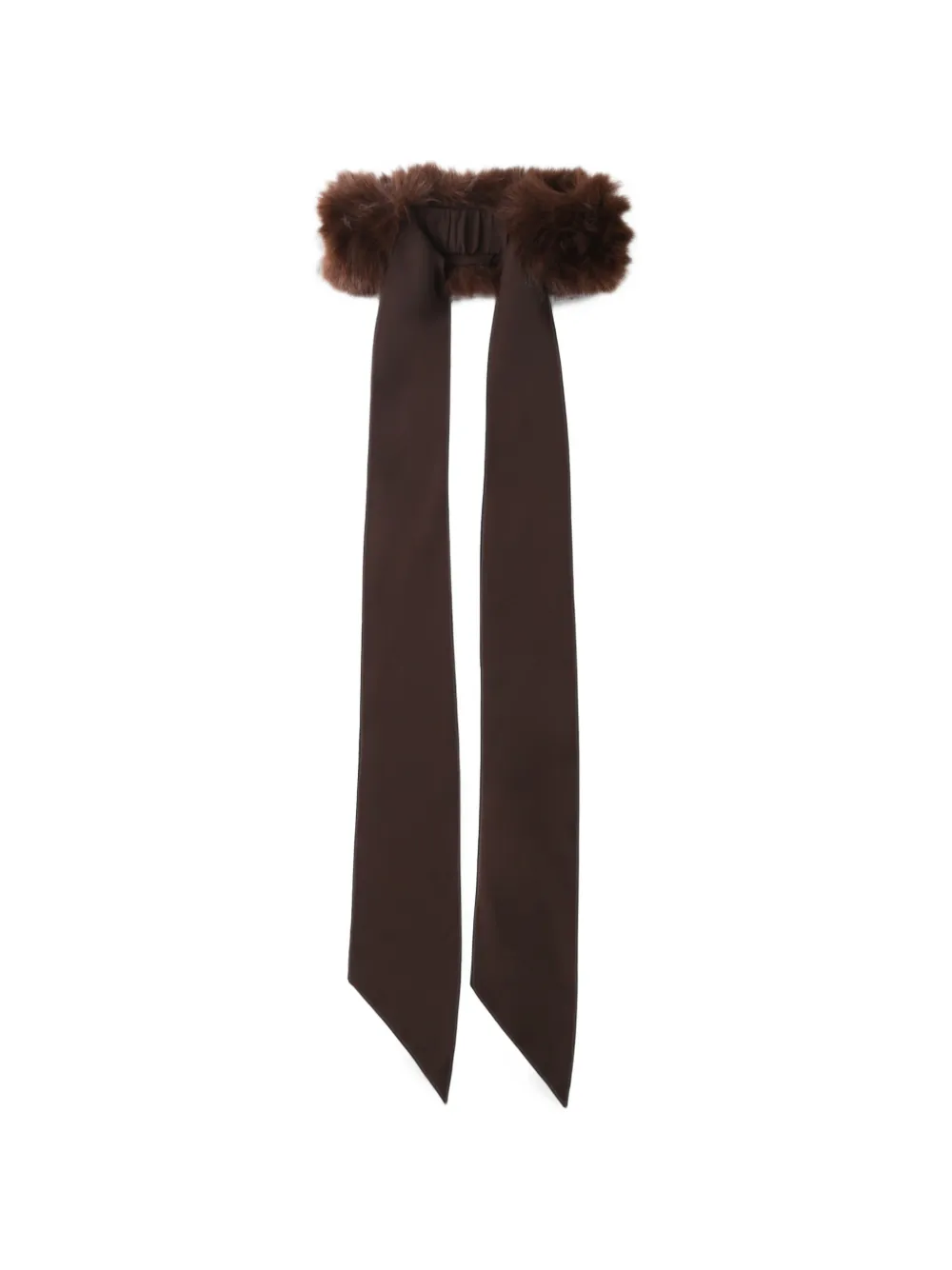 THE ANDAMANE Ana faux-fur tie-fastening headband - Braun