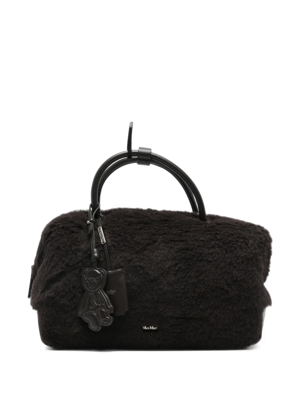 Max Mara Teddy shearling-trim tote bag - Marrone