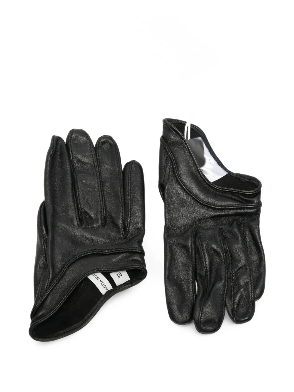 Magda Butrym Asymmetric Leather Gloves In Black