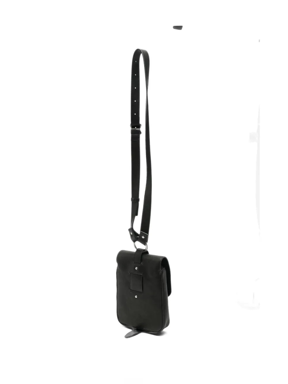 Ann Demeulemeester buckle-fastening leather messenger bag Zwart
