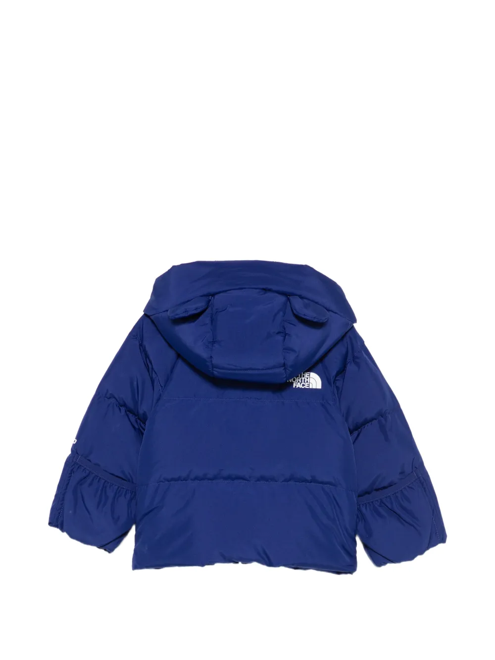 The North Face Kids quilted hooded jacket Blauw