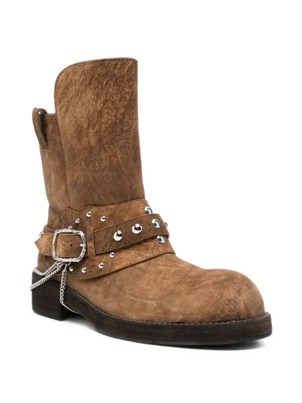 Ann Demeulemeester studded-embellishment Boots | Brown | FARFETCH