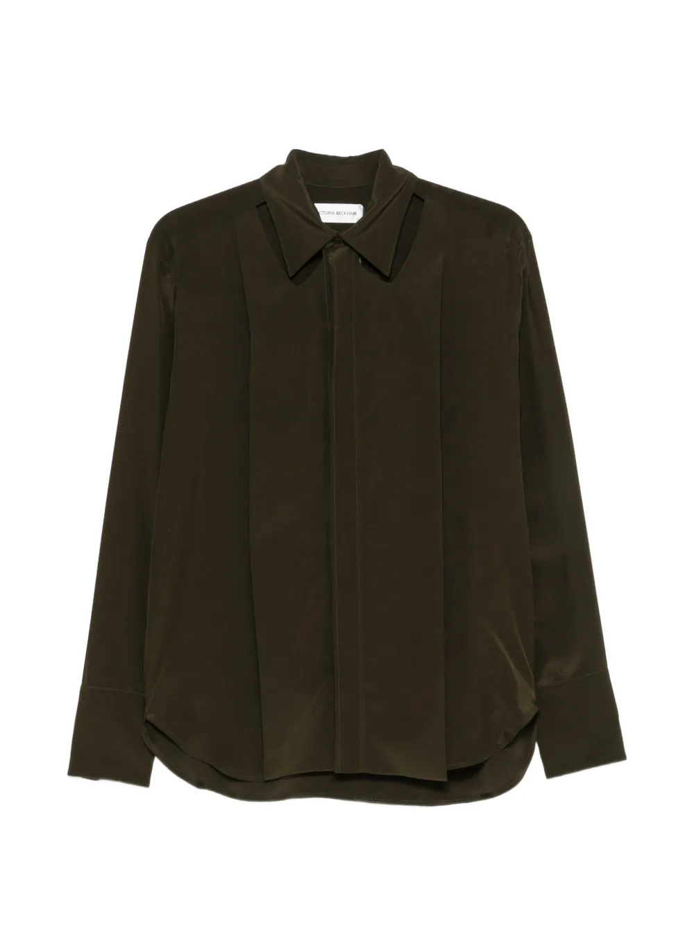 Victoria Beckham cut-out silk shirt - Grün