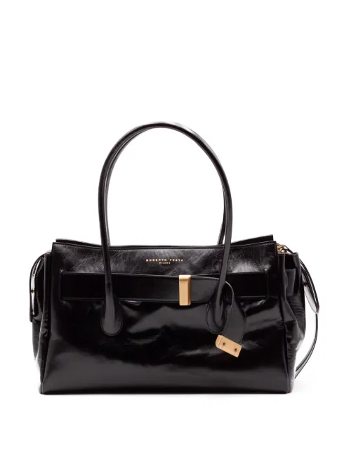 Roberto Festa Emeralda glossy leather shoulder bag