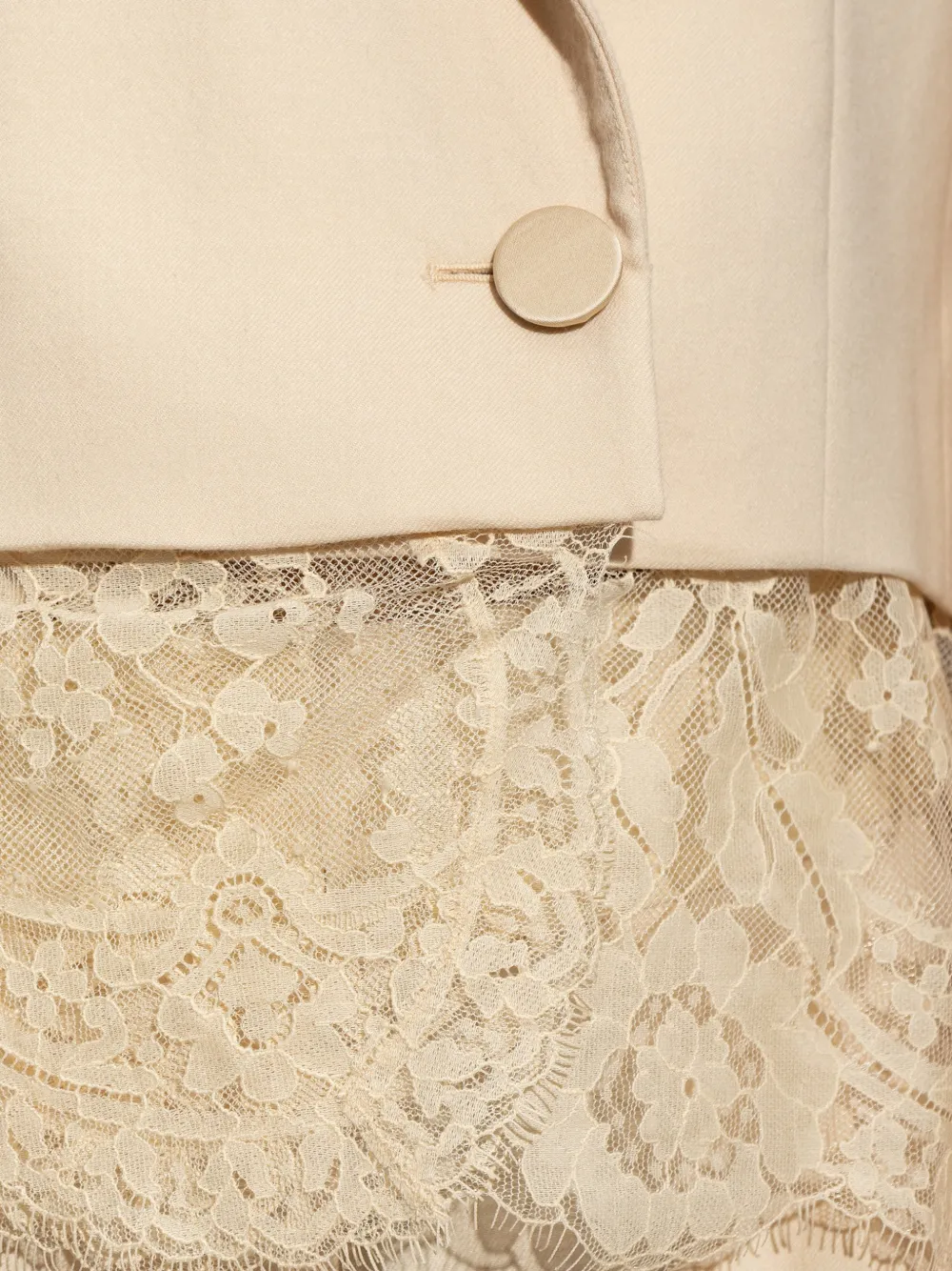 ZIMMERMANN Valiant cropped blazer met kant Beige