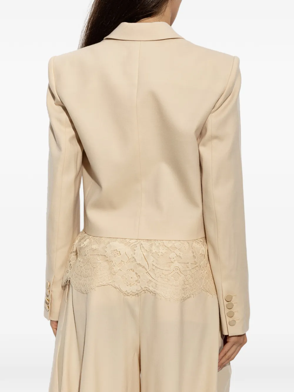 ZIMMERMANN Valiant cropped blazer met kant Beige