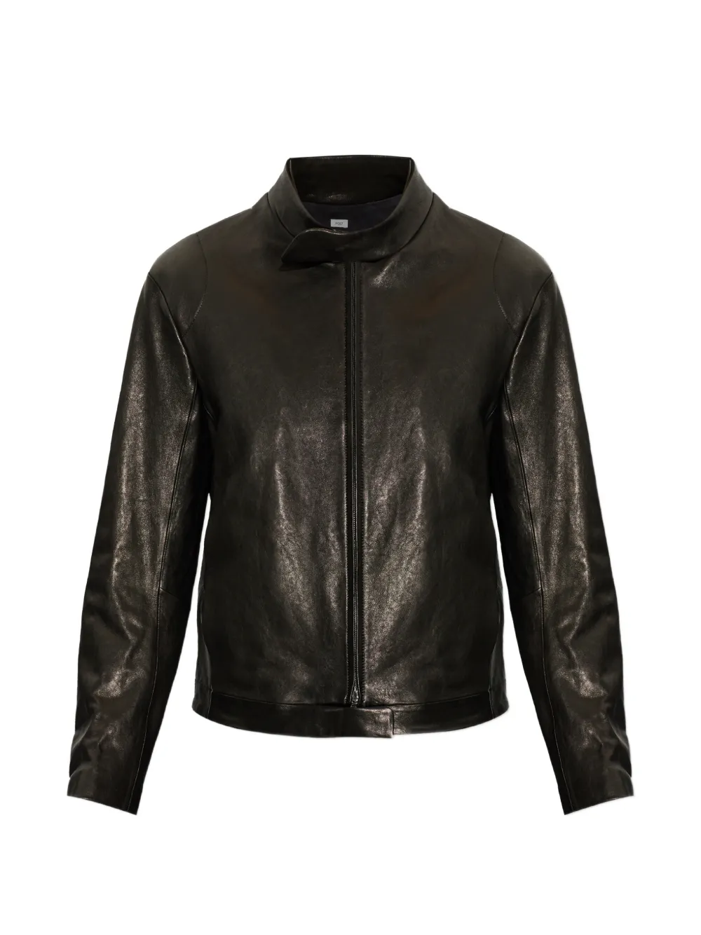 Post Archive Faction Rider stand-collar leather jacket - Nero
