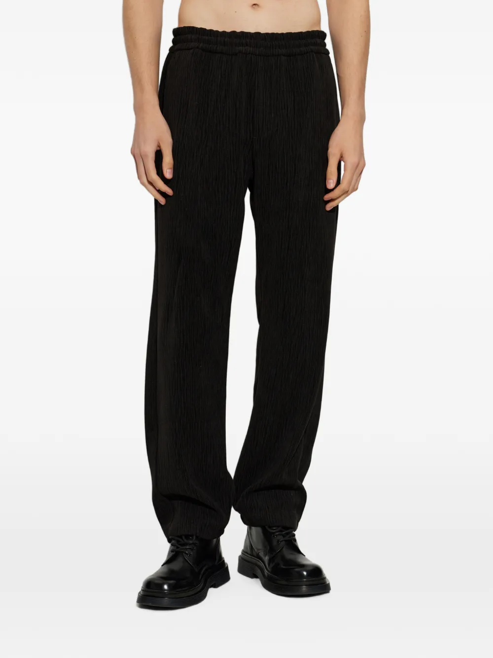 Post Archive Faction ribbed-knit track pants - Nero