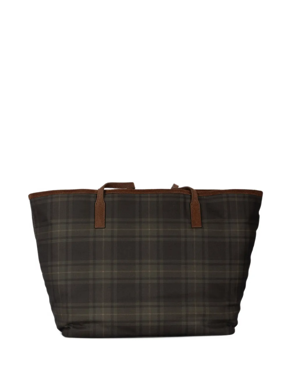 MC2 Saint Barth tartan-check logo-embroidered tote bag Groen
