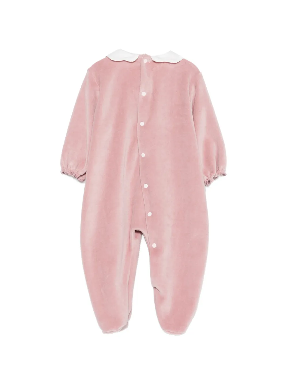 La Stupenderia bow-detail peter pan collar babygrow Roze