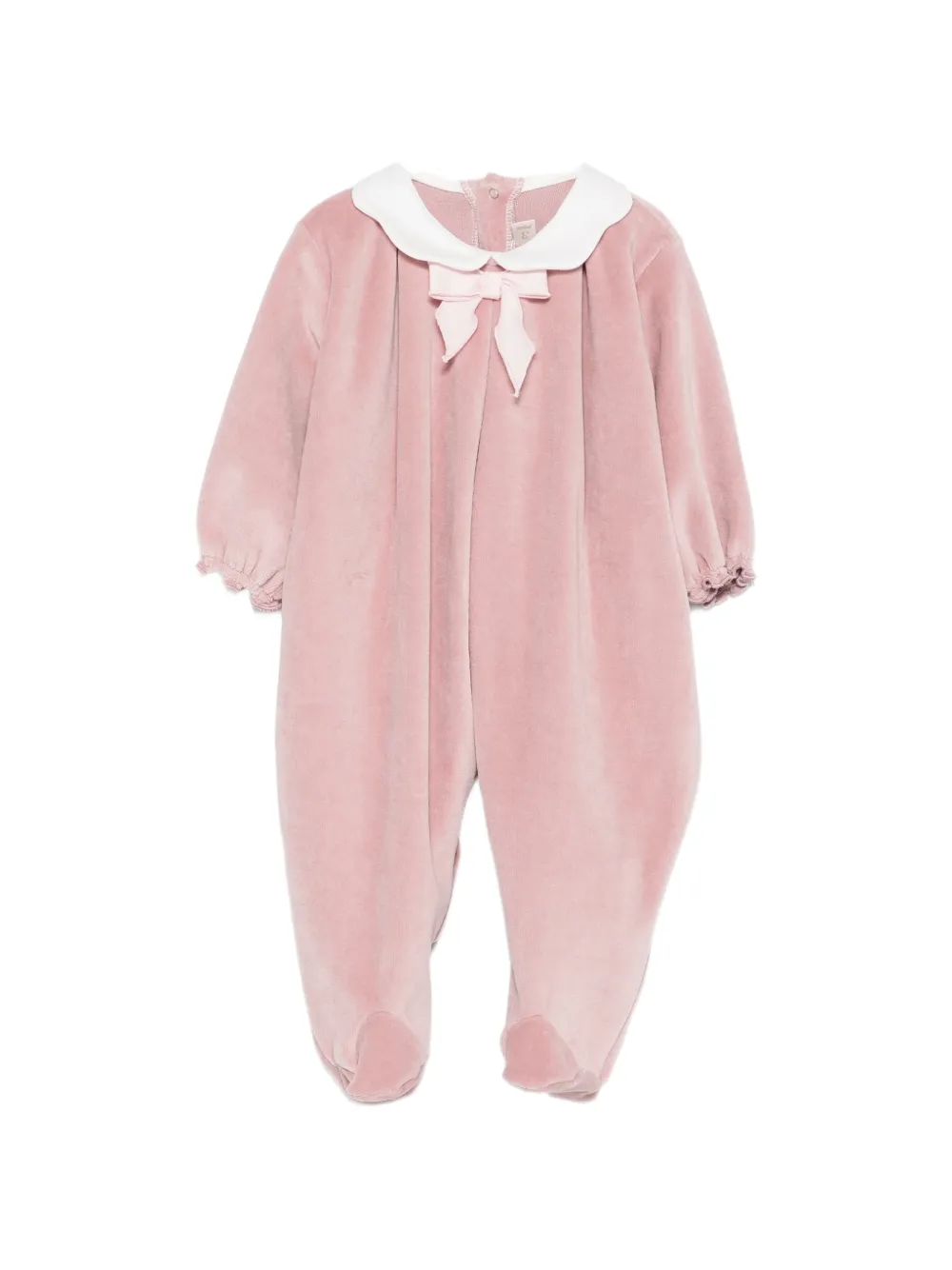 La Stupenderia bow-detail peter pan collar babygrow - Rose La Stupenderia bow-detail peter pan collar babygrow - Rose