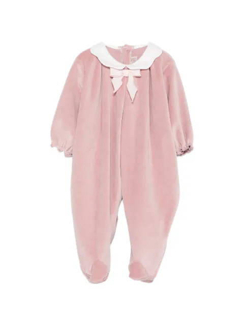 La Stupenderia bow-detail peter pan collar babygrow