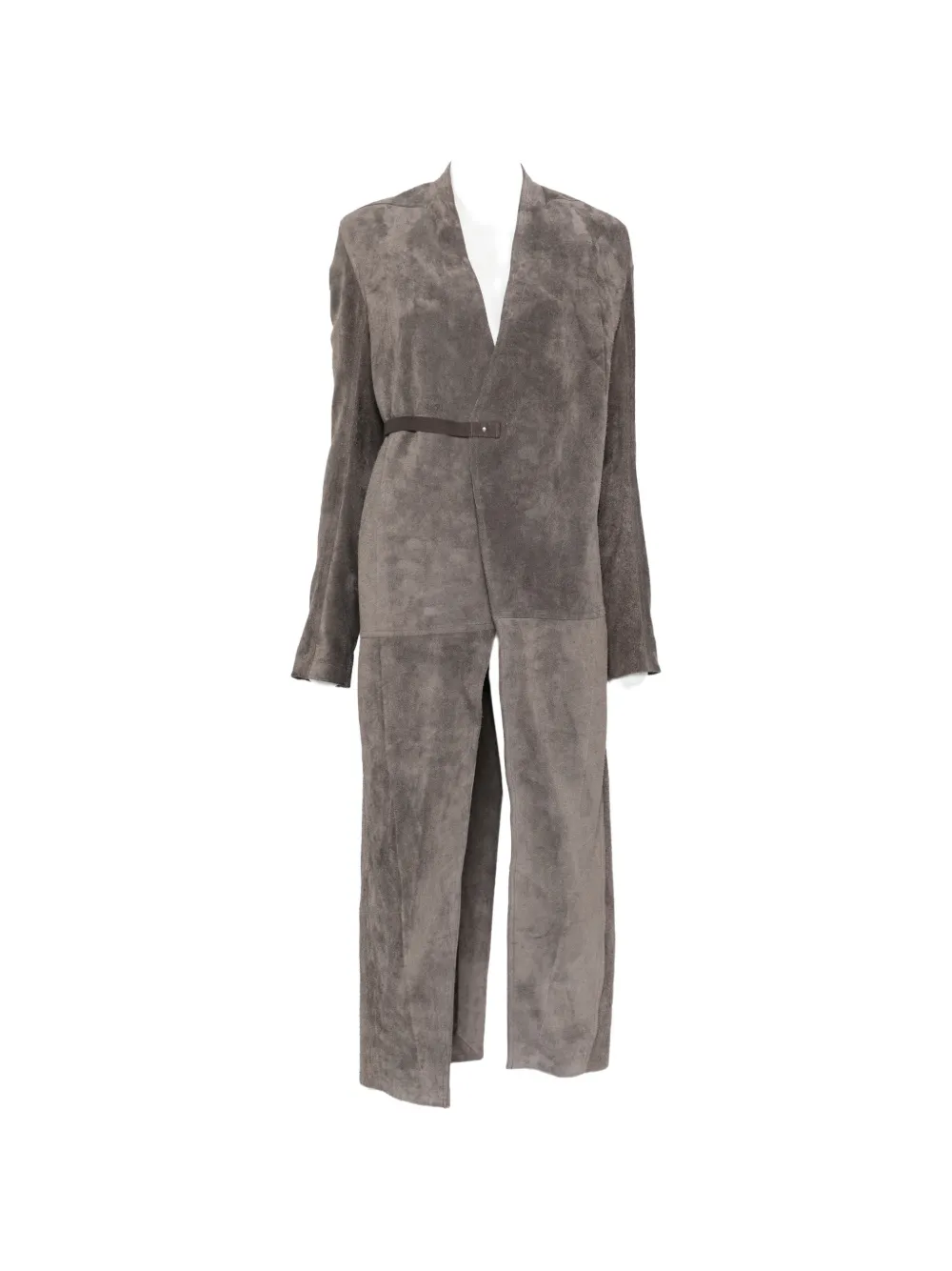 Rick Owens suede wrap-style coat - Grau