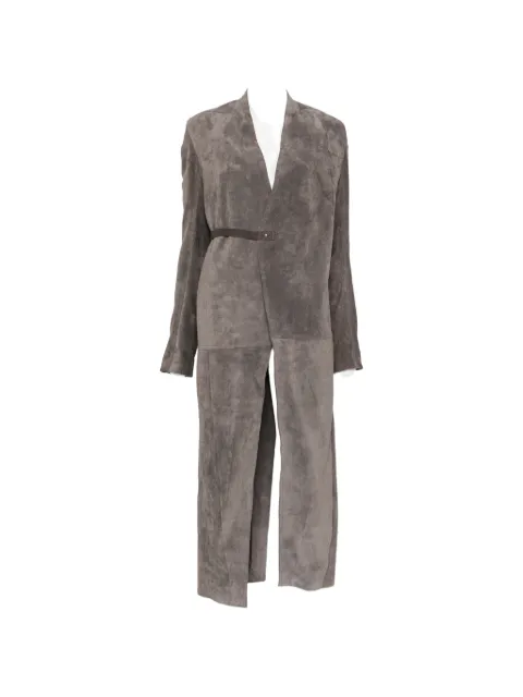 Rick Owens suede wrap-style coat