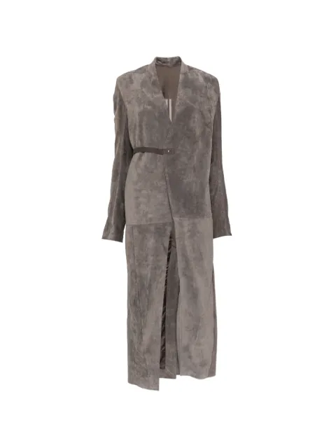 Rick Owens suede wrap-style coat