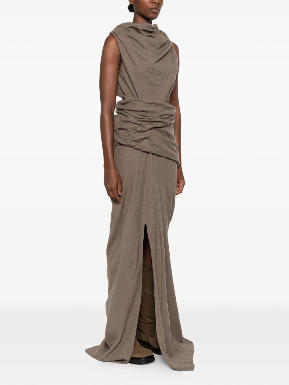 Rick Owens draped asymmetric dress Grijs