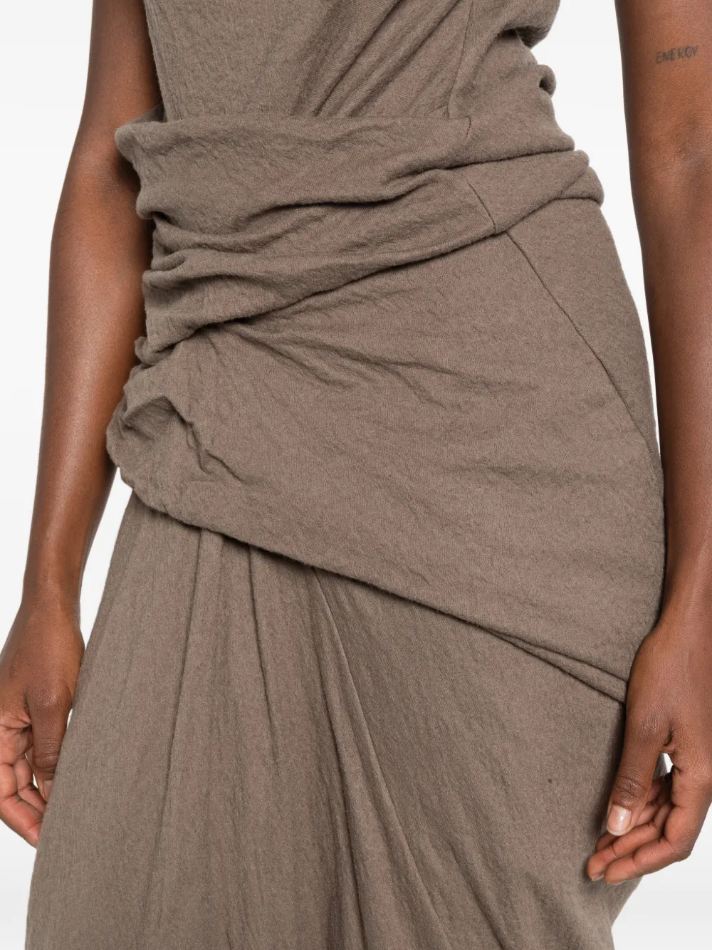 Rick Owens draped asymmetric dress Grijs