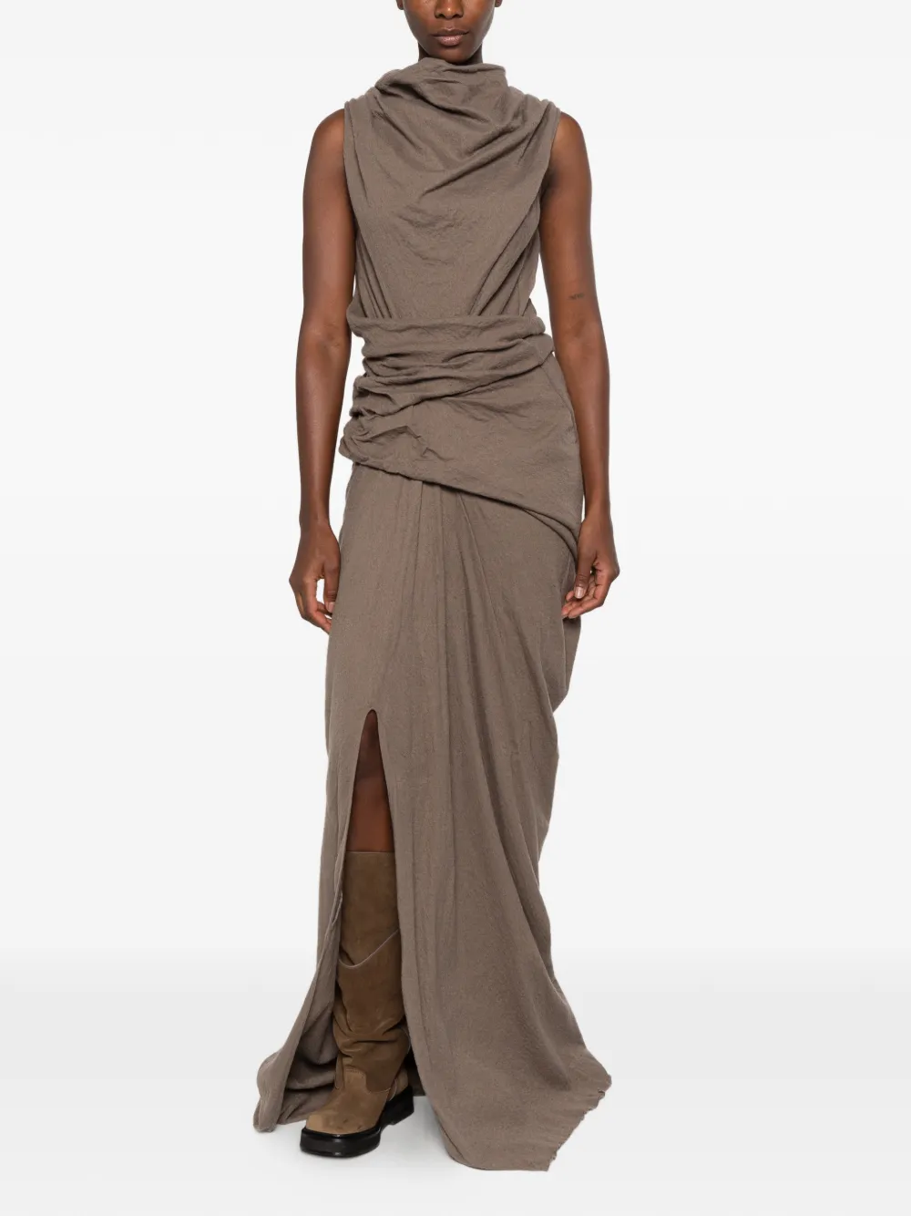 Rick Owens draped asymmetric dress Grijs