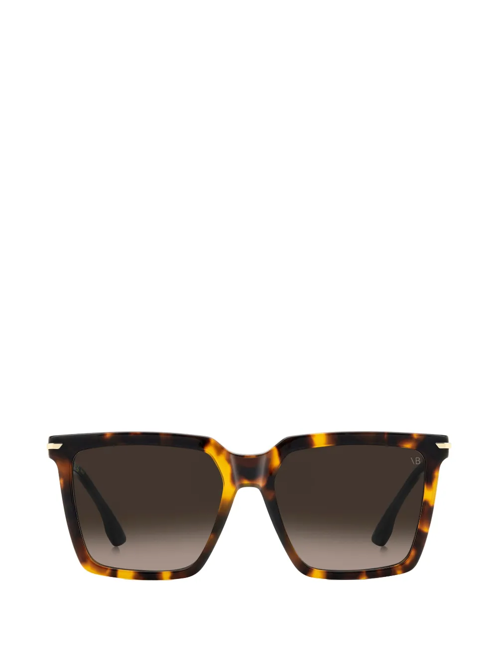 Victoria Beckham Eyewear Zonnebril met vierkant montuur en schildpadschild design Bruin
