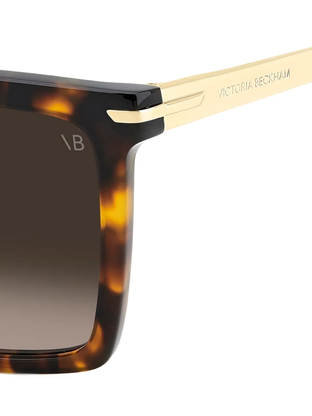 Victoria Beckham Eyewear Zonnebril met vierkant montuur en schildpadschild design Bruin