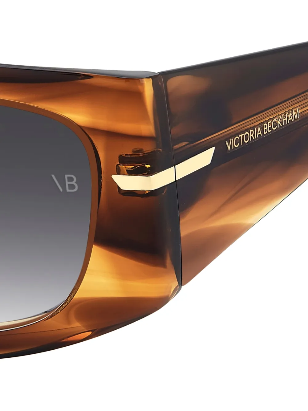 Victoria Beckham Eyewear Zonnebril met rechthoekig montuur Bruin