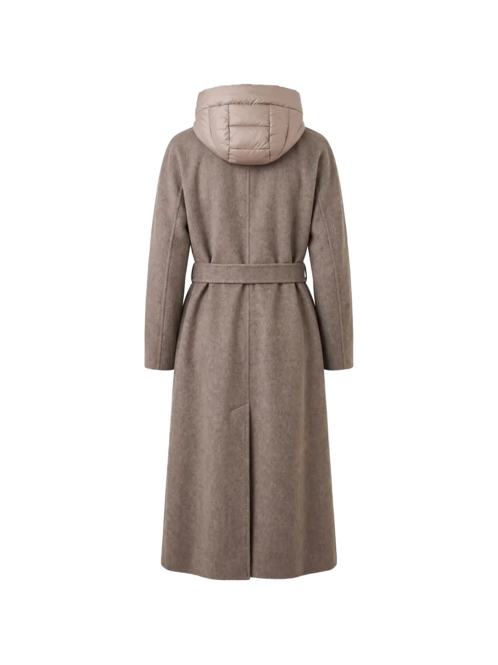 Moorer Olivie belted hooded coat Bruin