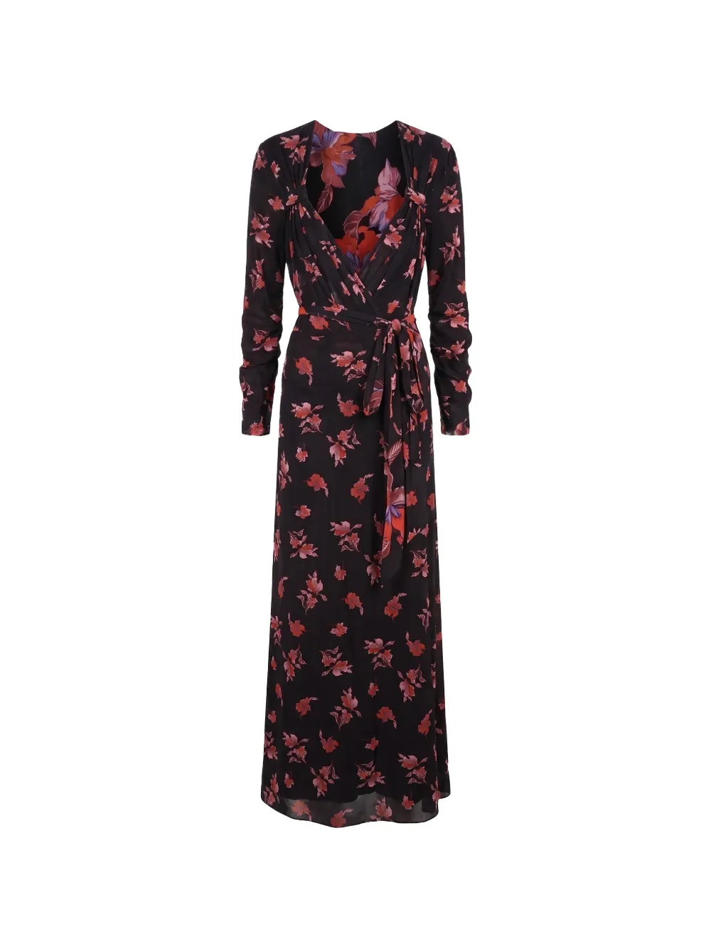 DVF Diane von Furstenberg Carmen floral-print wrap maxi dress - Noir DVF Diane von Furstenberg Carmen floral-print wrap maxi dress - Noir
