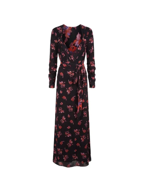 DVF Diane von Furstenberg Vestido longo envelope Carmen floral