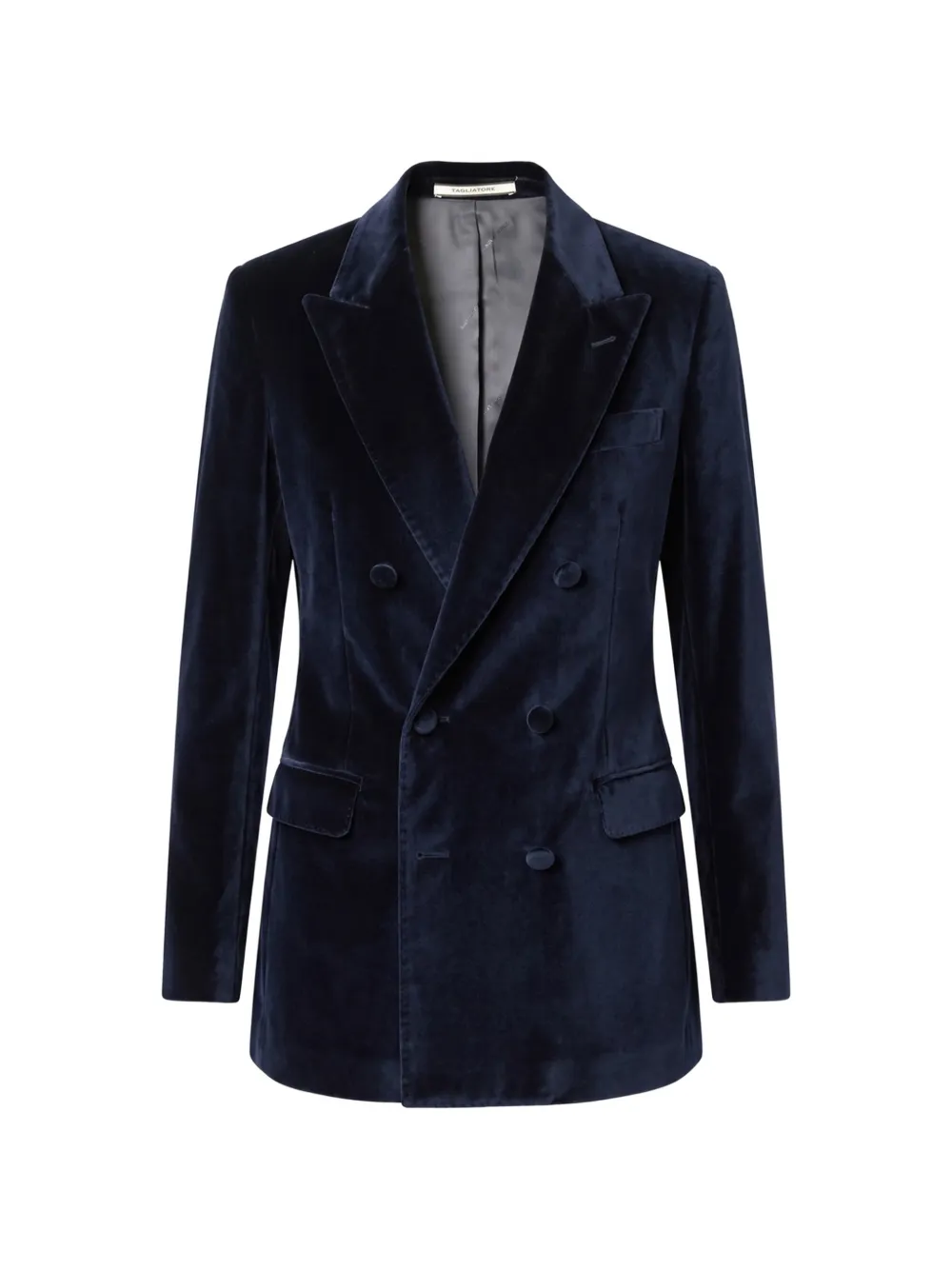 Tagliatore double-breasted velvet blazer - Blau