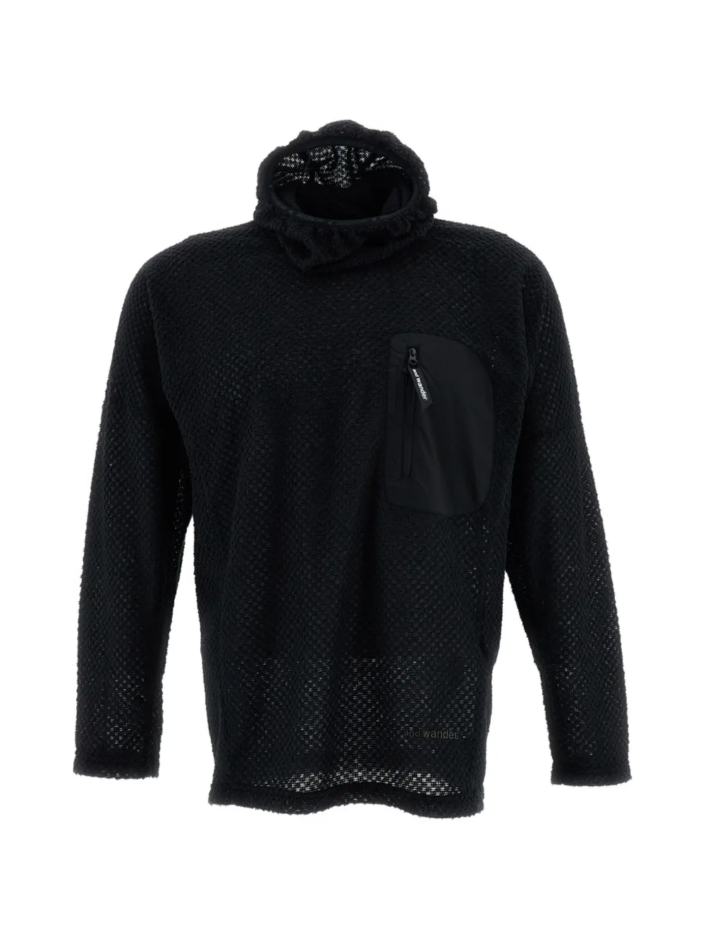 and Wander Air Fleece 2 waffle-knit hoodie - Nero