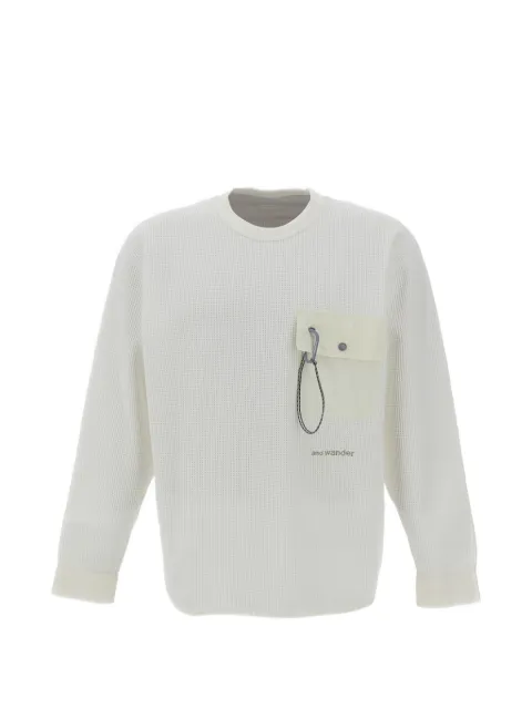 and Wander waffle-texture pocket T-shirt