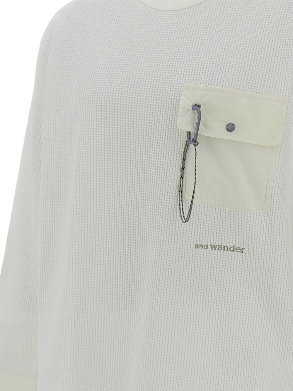 and Wander waffle-texture pocket T-shirt Wit